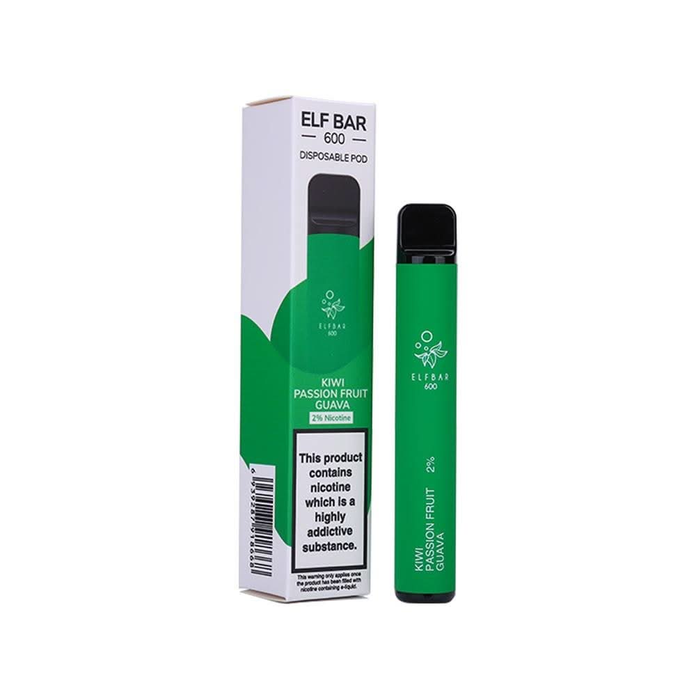 ELF BAR 600 DISPOSABLE VAPE POD  Kiwi Passion Fruit Guava