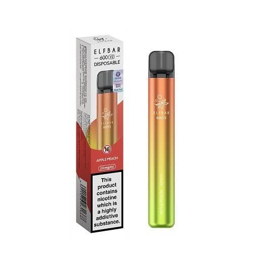 Elf Bar 600 V2 Disposable Vape 20MG  -Apple Peach