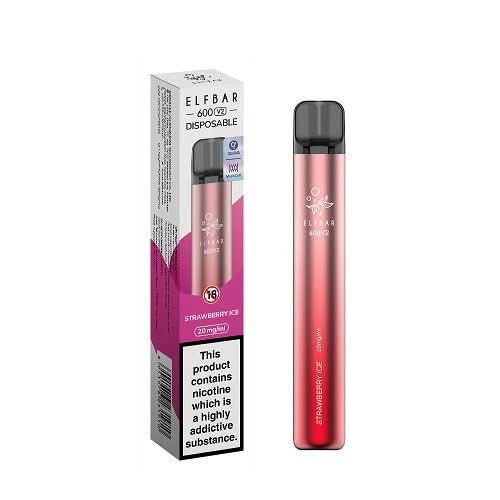 Elf Bar 600 V2 Disposable Vape 20MG  -Strawberry Ice