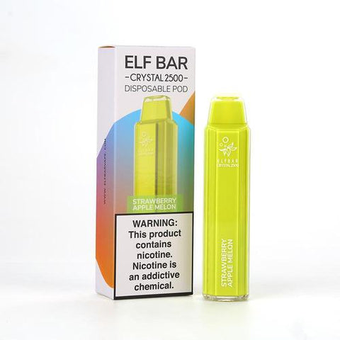 Elf Bar Crystal 2500 Disposable Vape Pod Device - 20MG - Eliquid Base-Strawberry Apple Lemon
