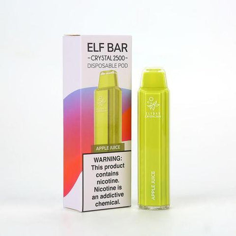 Elf Bar Crystal 2500 Disposable Vape Pod Device - 20MG - Eliquid Base-Apple Juice