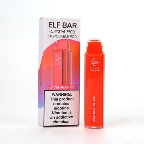 Elf Bar Crystal 2500 Disposable Vape Pod Device - 20MG - Eliquid Base-Watermelon Ice
