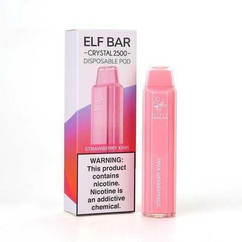Elf Bar Crystal 2500 Disposable Vape Pod Device - 20MG - Eliquid Base-Strawberry Kiwi