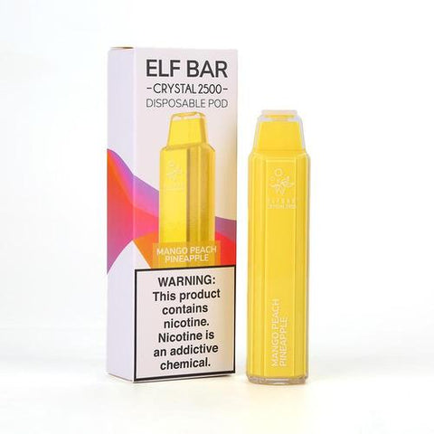 Elf Bar Crystal 2500 Disposable Vape Pod Device - 20MG - Eliquid Base-Cherry Lemon Peach