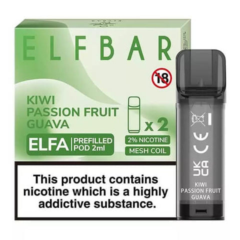 Elf Bar Elfa Pre-Filled Pod - Eliquid Base-Kiwi Passion Fruit Guava