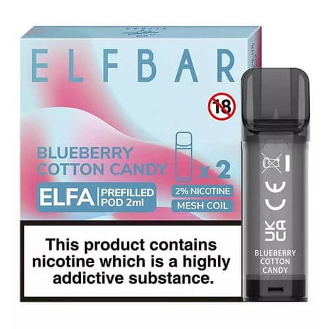 Elf Bar Elfa Pre-Filled Pod - Eliquid Base-Blueberry Cotton Candy