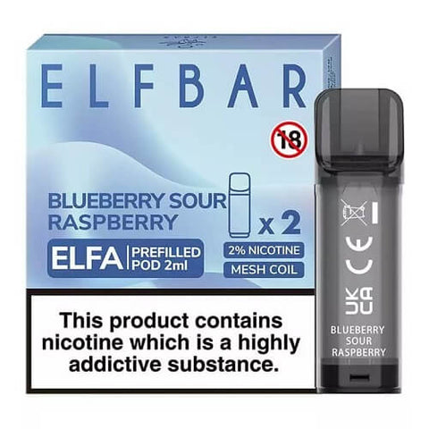 Elf Bar Elfa Pre-Filled Pod - Eliquid Base-Blueberry Sour Raspberry