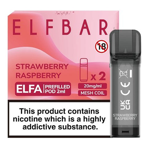Elf Bar Elfa Pre-Filled Pod - Eliquid Base-Strawberry Raspberry