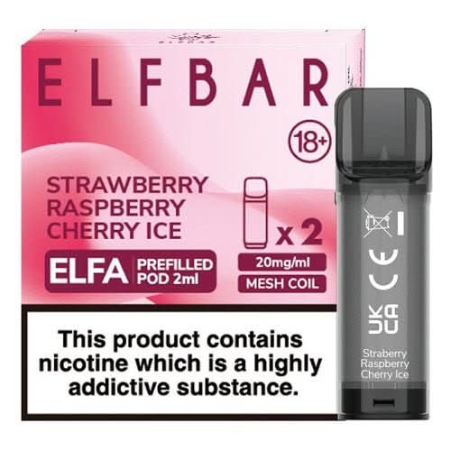 Elf Bar Elfa Pre-Filled Pod -Strawberry Raspberry Cherry Ice