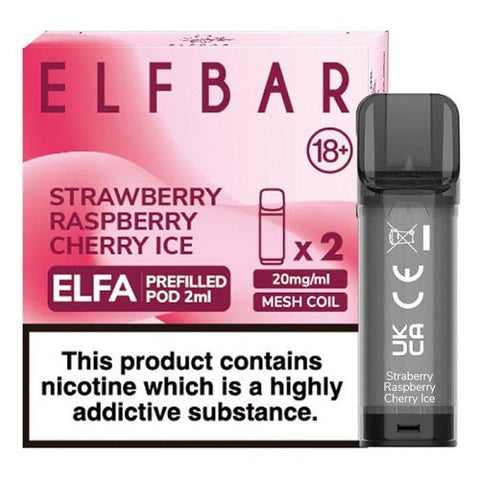 Elf Bar Elfa Pre-Filled Pod - Eliquid Base-Strawberry Raspberry Cherry Ice