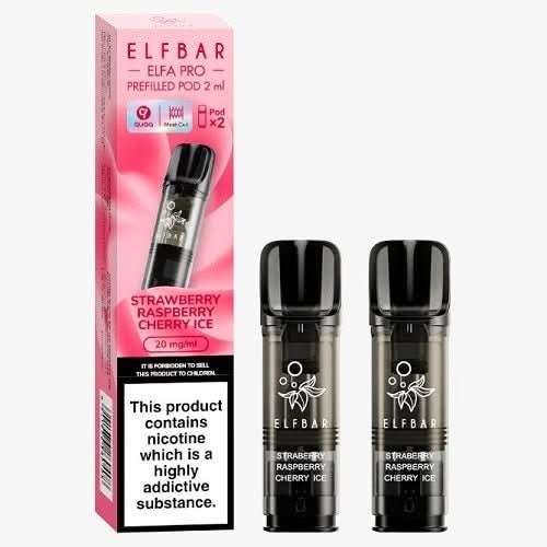 Elf Bar Elfa Pro Pre-Filled Pods  -Strawberry Raspberry Cherry Ice