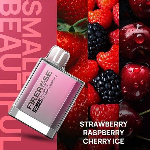 Elux Firerose Nova 600 Puff Disposable Vape Device - Eliquid Base-Strawberry Raspberry Cherry Ice