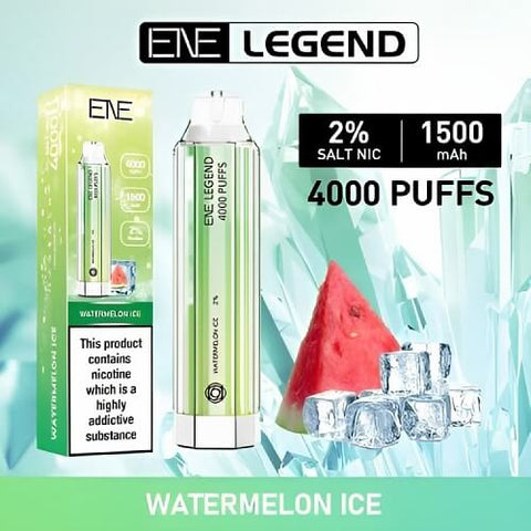 Ene Legend 4000 Disposable Vape Pod Device - 20MG - Eliquid Base-Watermelon Ice