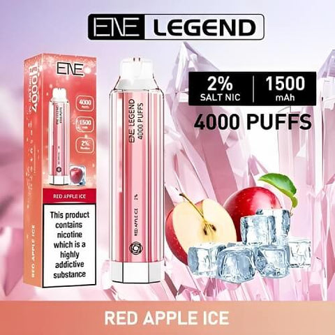Ene Legend 4000 Disposable Vape Pod Device - 20MG - Eliquid Base-Red Apple Ice