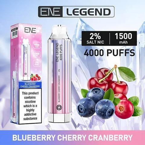 Ene Legend 4000 Disposable Vape Pod Device - 20MG - Eliquid Base-Blueberry Cherry Cranberry