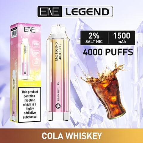 Ene Legend 4000 Disposable Vape Pod Device - 20MG - Eliquid Base-Cola Whisky