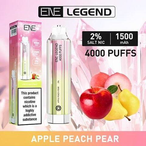 Ene Legend 4000 Disposable Vape Pod Device - 20MG - Eliquid Base-Apple Peach Pear