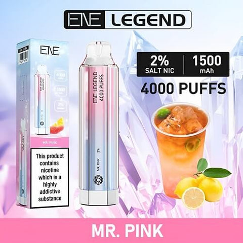 Ene Legend 4000 Disposable Vape Pod Device - 20MG - Eliquid Base-Mr Pink