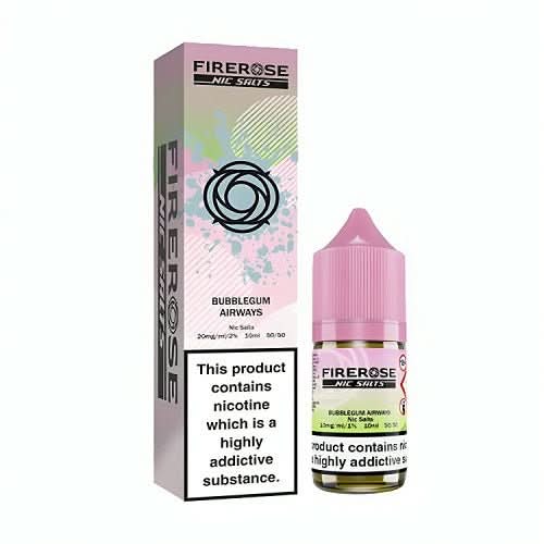 Firerose 5000 10ml Nic Salt E-Liquid - Pack of 10 - Bubblegum Airways