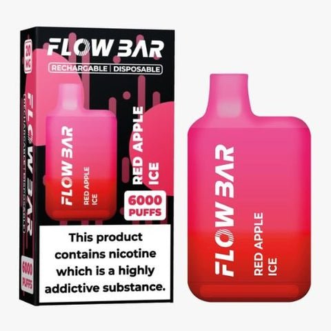 Flow Bar 6000 Disposable Pod Device - 20MG - Eliquid Base-Red Apple Ice
