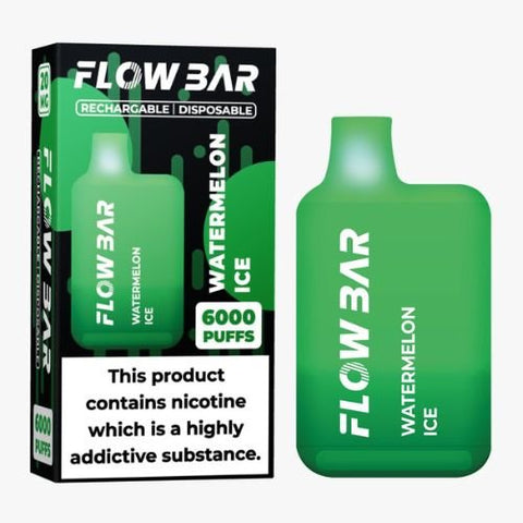 Flow Bar 6000 Disposable Pod Device - 20MG - Eliquid Base-Watermelon Ice