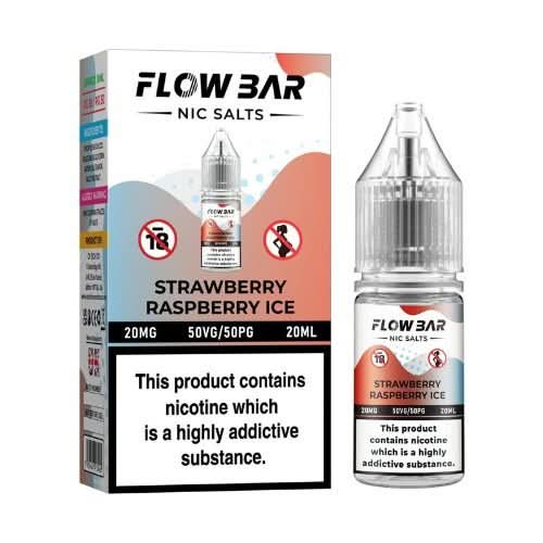 Flow Bar Nic Salts 10ml - Pack of 10 -Strawberry Raspberry Ice