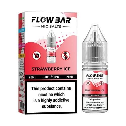 Flow Bar Nic Salts 10ml - Pack of 10 -Strawberry Ice