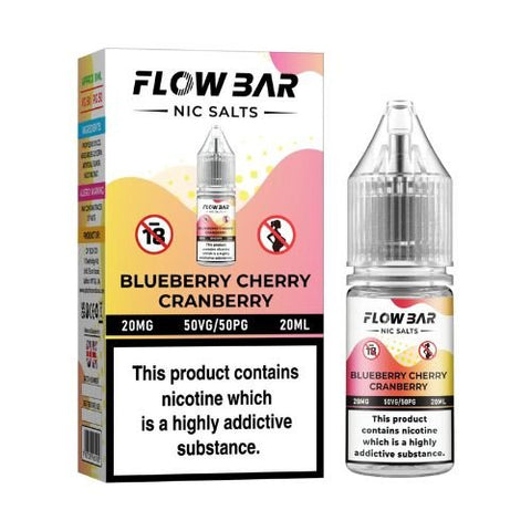 Flow Bar Nic Salts Pack of 10 - Eliquid Base-Blue Cherry Cranberry