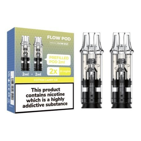 Flow Pod 2ml Prefilled Pods ( COMPATIBLE WITH ELFA POD KITS) - Eliquid Base-Cotton Candy Ice