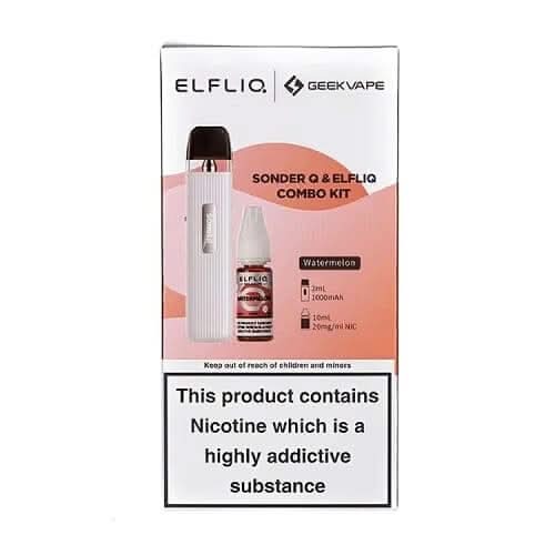 Geekvape Sonder Q Pod Kit & ELFLIQ  Nic Salt Bundle -White - Watermelon
