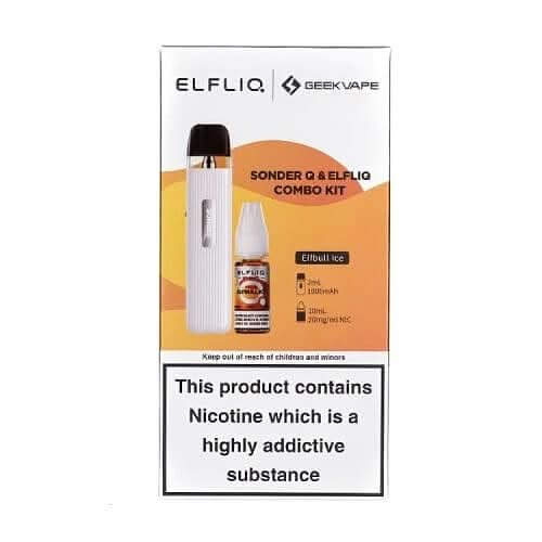 Geekvape Sonder Q Pod Kit & ELFLIQ  Nic Salt Bundle -White - Elfbull Ice