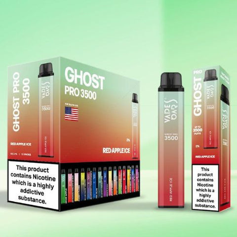 Ghost Pro 3500 Disposable Device | 20MG - Eliquid Base-Red Apple Ice