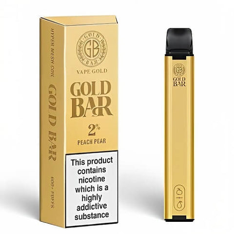Gold Bar 600 Puff Disposable Vape Pod Device 20MG - Eliquid Base-Peach Pear