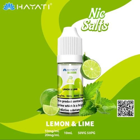 Hayati Pro Max 10ml Nic Salt E-Liquid - Pack of 10 - Eliquid Base-Lemon & Lime