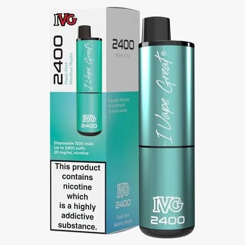 IVG 2400 Disposable Vape Device -Fresh Mint Menthol Mojito