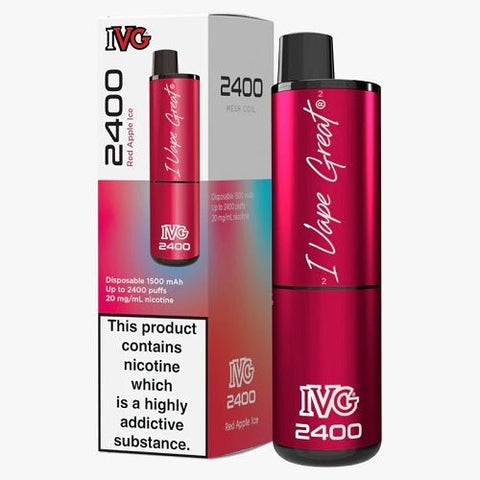 IVG 2400 Disposable Pod Device - 20MG - Eliquid Base-Red Apple Ice
