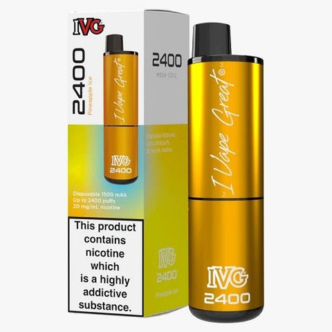 IVG 2400 Disposable Pod Device - 20MG - Eliquid Base-Pineapple Ice