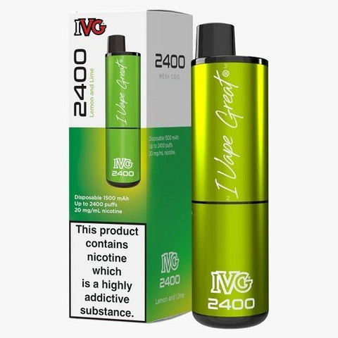 IVG 2400 Disposable Pod Device - Pack of 3 - Eliquid Base-Lemon & Lime