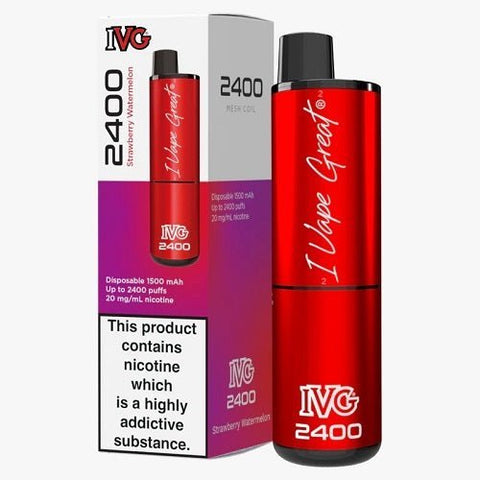 IVG 2400 Disposable Pod Device - Pack of 3 - Eliquid Base-Strawberry Watermelon