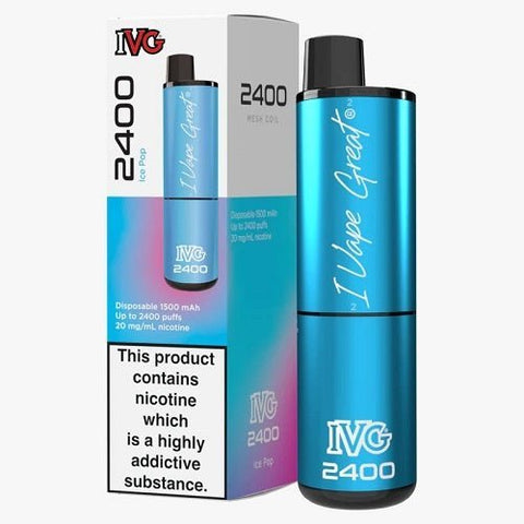 IVG 2400 Disposable Pod Device - Pack of 3 - Eliquid Base-Ice Pop