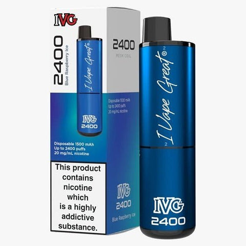 IVG 2400 Disposable Pod Device - Pack of 3 - Eliquid Base-Blue Raspberry Ice
