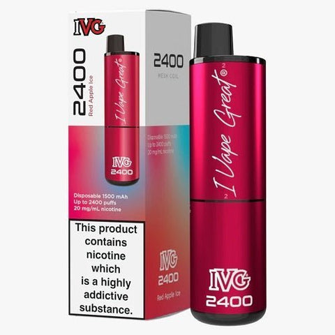 IVG 2400 Disposable Pod Device - Pack of 3 - Eliquid Base-Red Apple Ice