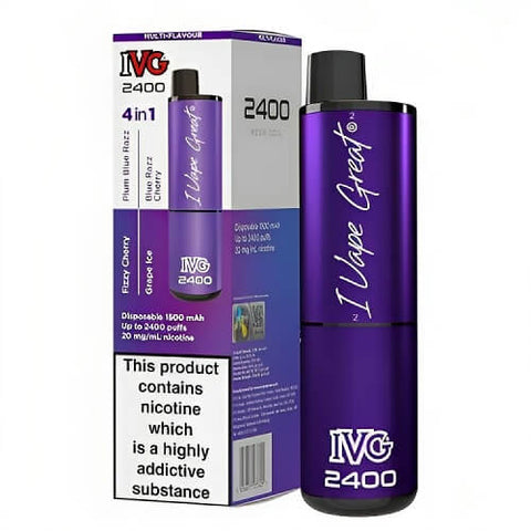 IVG 2400 Disposable Pod Device - Pack of 3 - Eliquid Base-Purple Edition