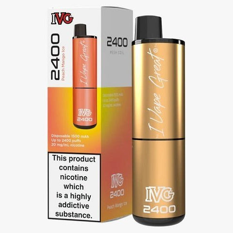 IVG 2400 Disposable Pod Device - Pack of 5 - Eliquid Base-Peach Mango Ice