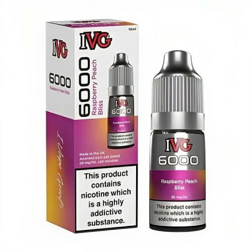 IVG 6000 10ml E-Liquid - Pack of 10 - Raspberry Peach Bliss