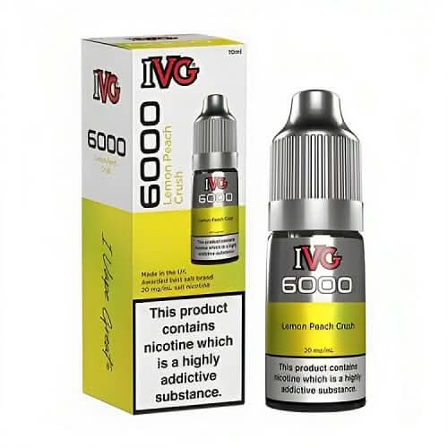 IVG 6000 10ml E-Liquid - Pack of 10 - Lemon Peach Crush