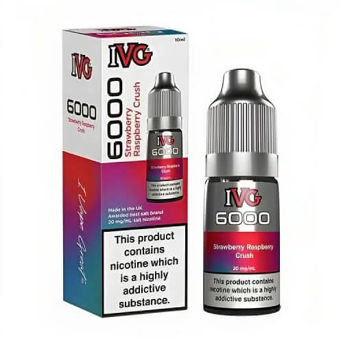 IVG 6000 10ml E-Liquid - Pack of 10 - Strawberry Raspberry Crush