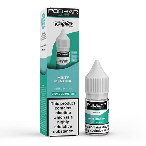 Kingston Podbar nic salt 10ml - Pack of 10 - Minty Menthol