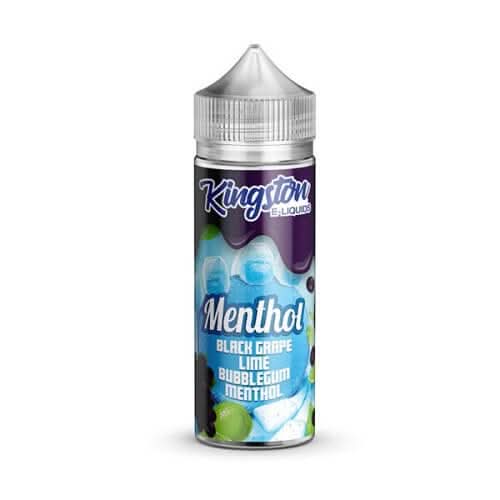 Kingston Shortfill 100ml E-Liquid  Menthol Range - Black Grape Lime Bubblegum Menthol