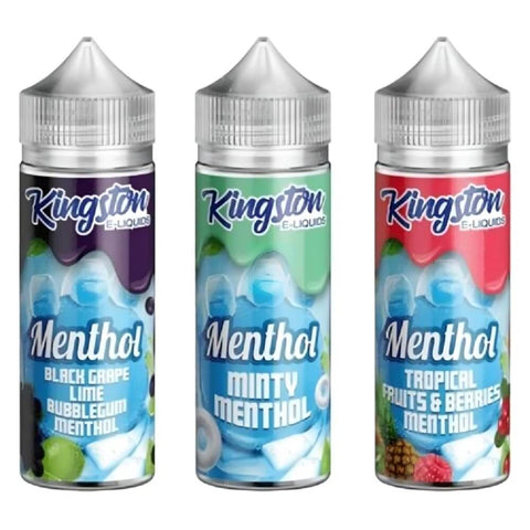 Kingston Shortfill 100ml E-Liquid | Menthol Range | Buy 2 Get 1 Free - Eliquid Base-Black Grape Lime Bubblegum